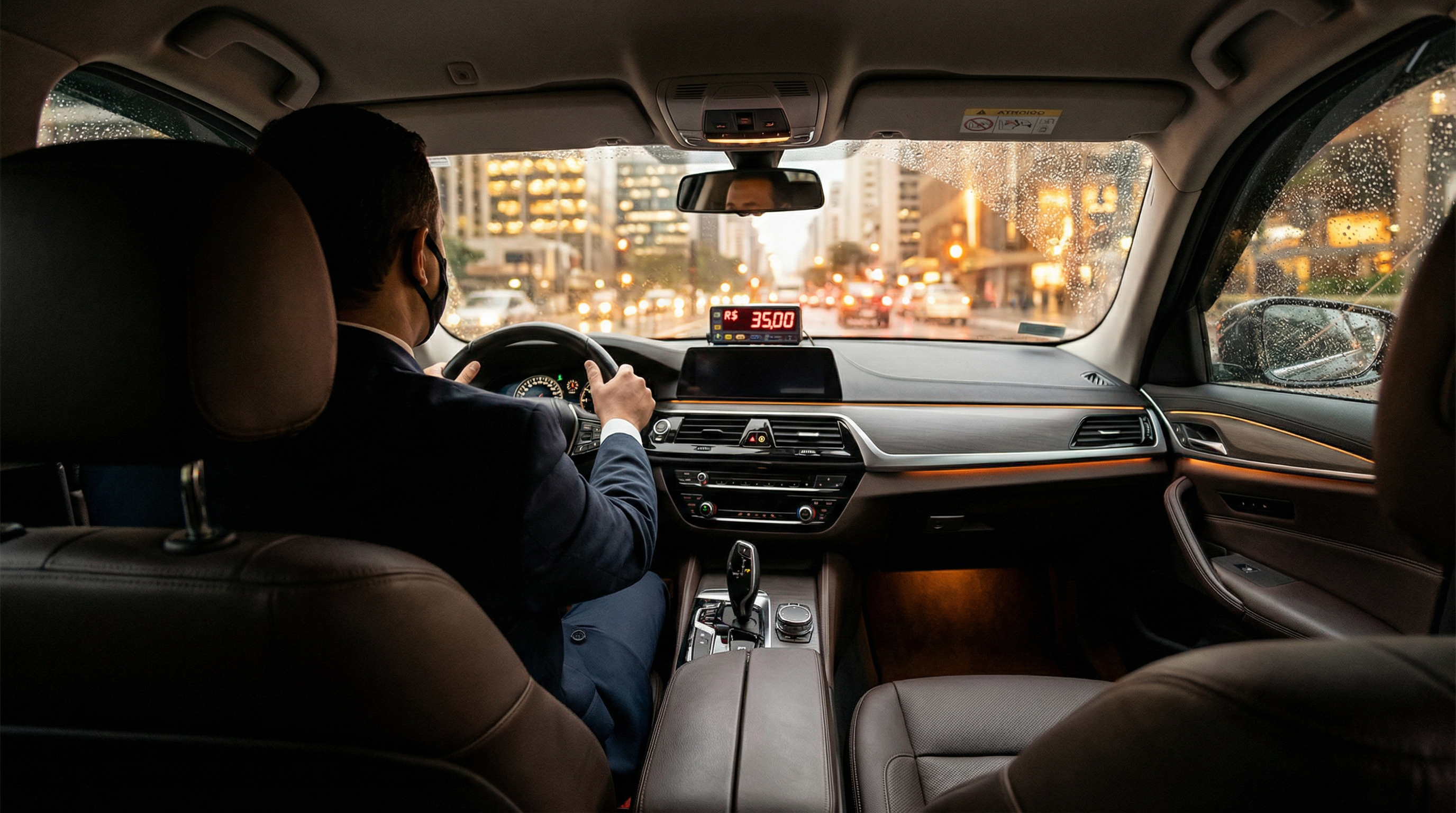 Interior do táxi CenterTáxi